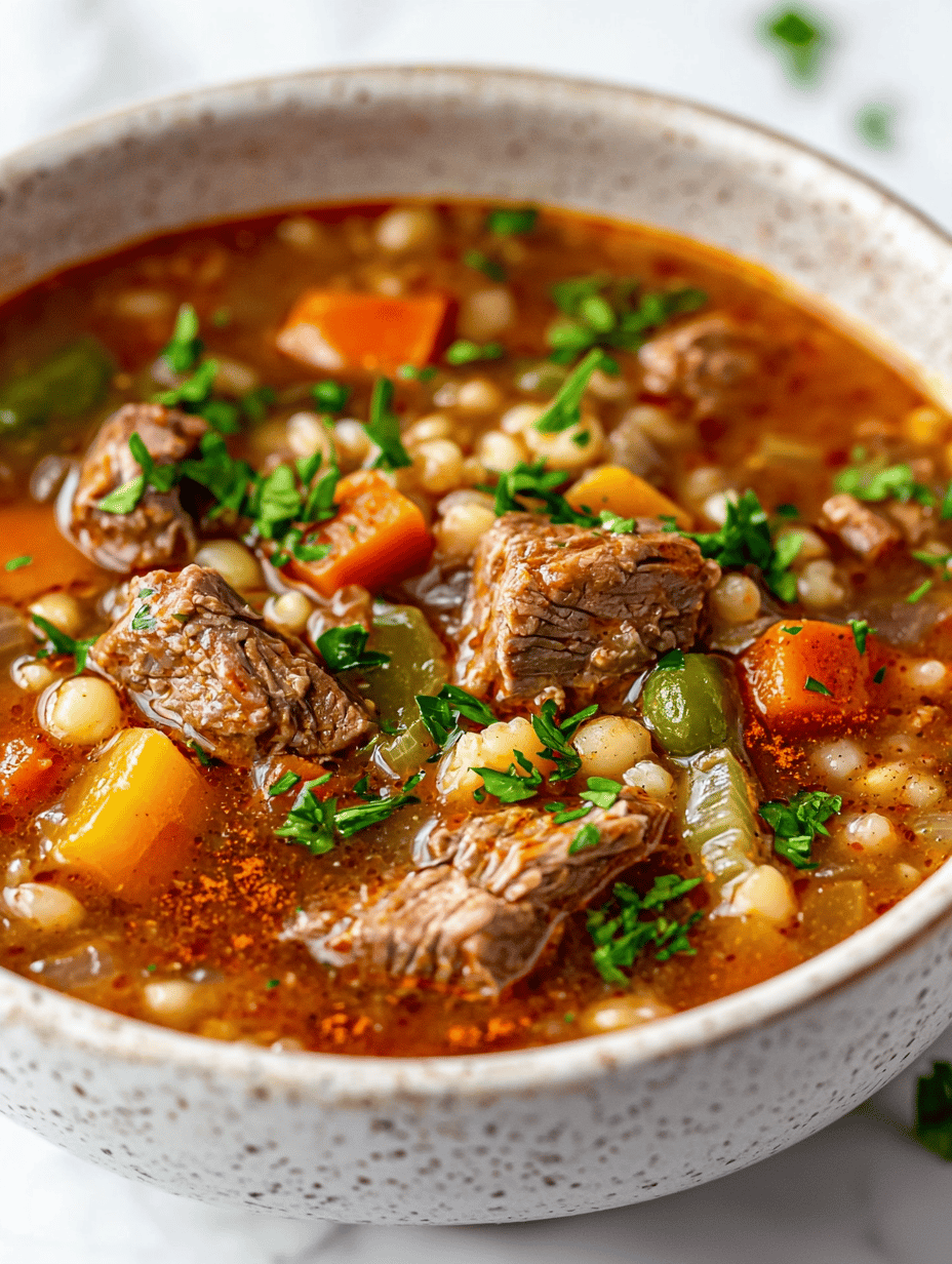 Slow and Steady: The Cozy Charm of Crockpot Beef & Barley Soup