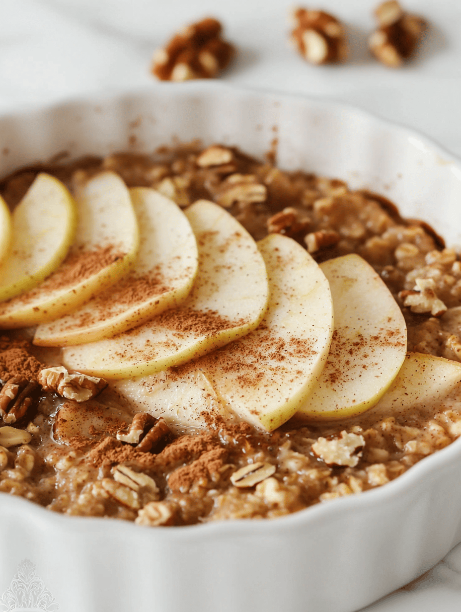 Morning Magic: Healthy Apple Cinnamon Baked Oatmeal with a Crunch