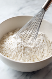 In a large bowl, whisk together the flour, sugar, baking powder, baking soda, salt, cinnamon, and lemon zest