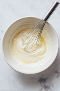 In a separate bowl, whisk together the yogurt, egg, milk, and vanilla extract.