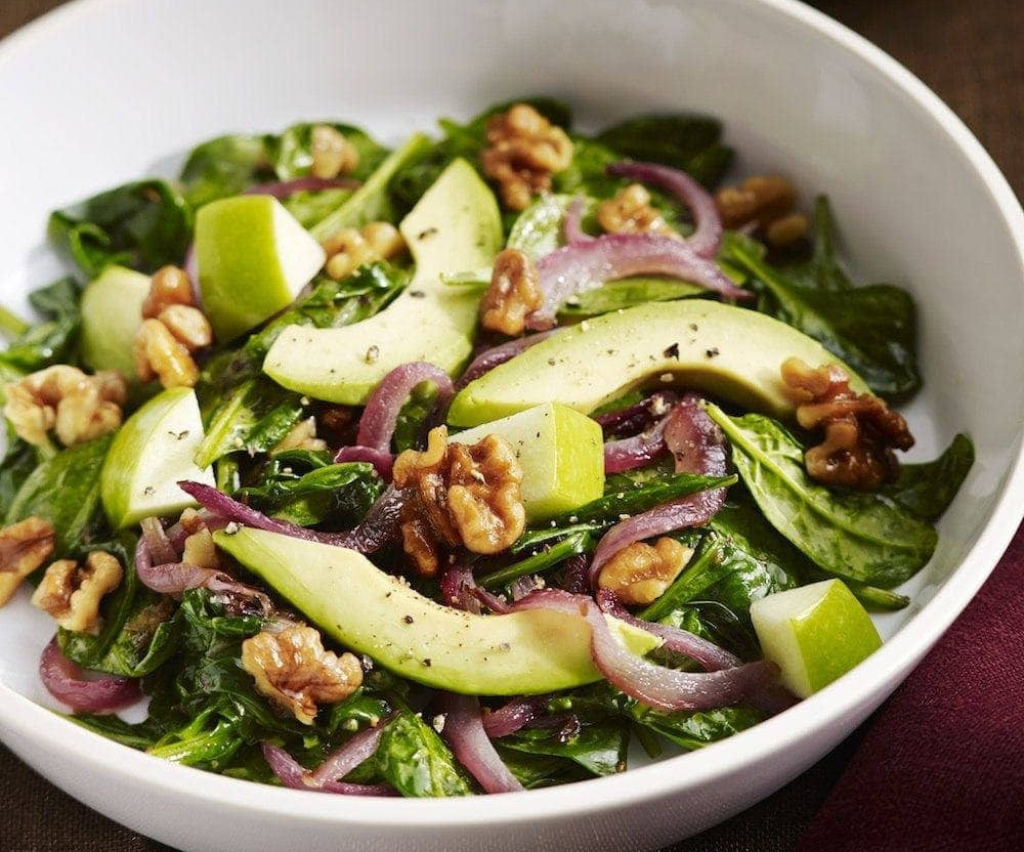 Apple Walnut Spinach Salad