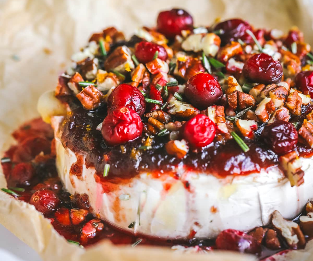 Baked Brie with Cranberries and Pecans