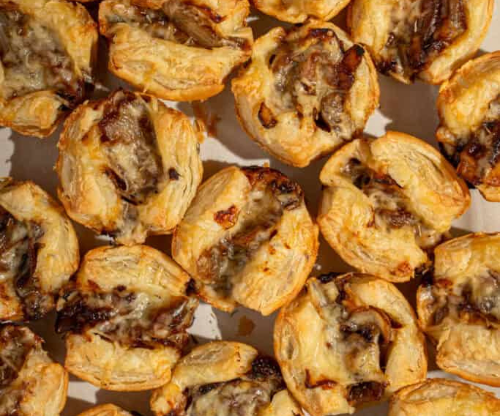 Caramelized Onion and Gruyère Puff Pastry Bites