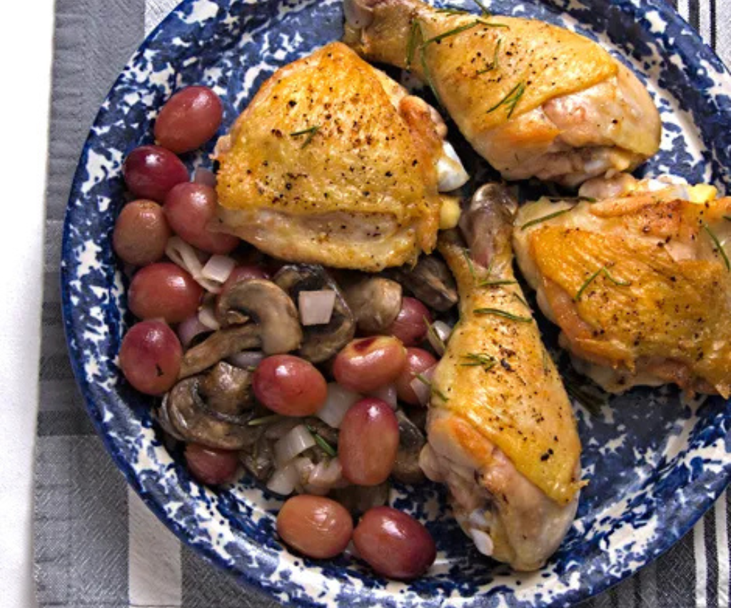 Chicken with Roasted Grapes and Shallots