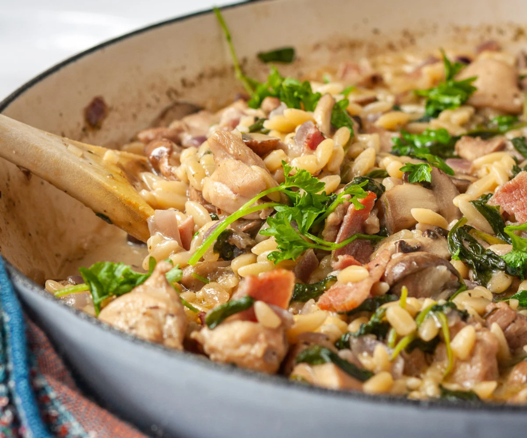 Creamy Chicken & Mushroom Orzo

