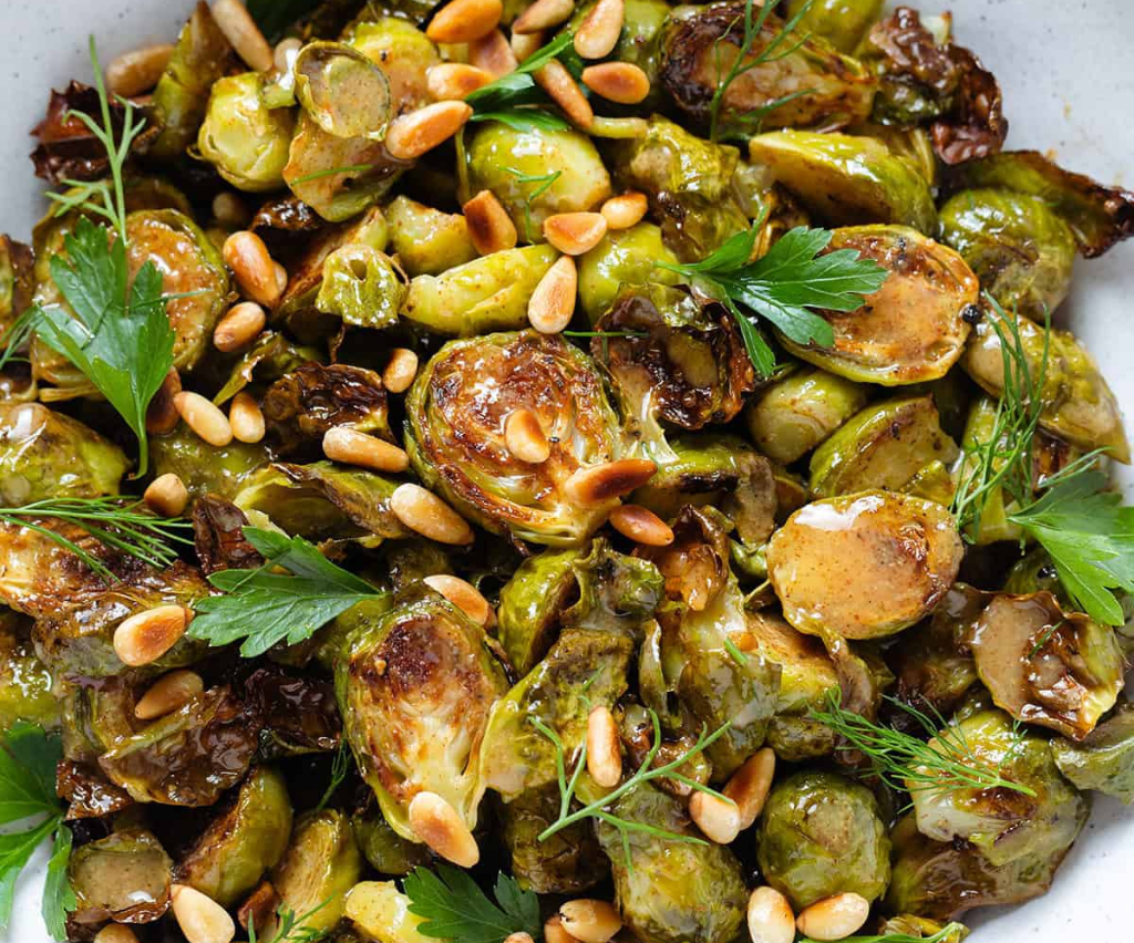 Maple Dijon Brussels Sprout Salad