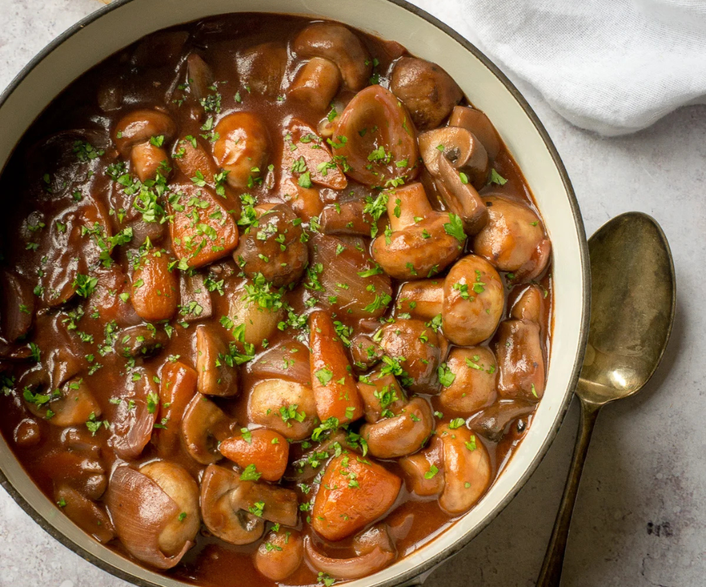 Mushroom Bourguignon