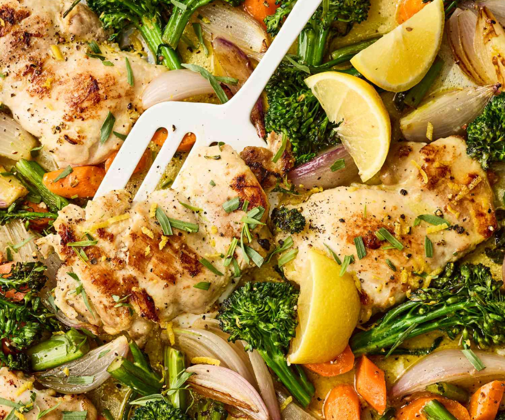 One-Pan Garlic Herb Chicken and Brussels Sprouts