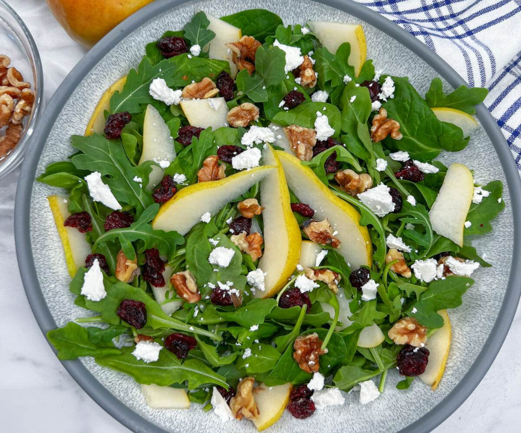 Pear and Goat Cheese Arugula Salad
