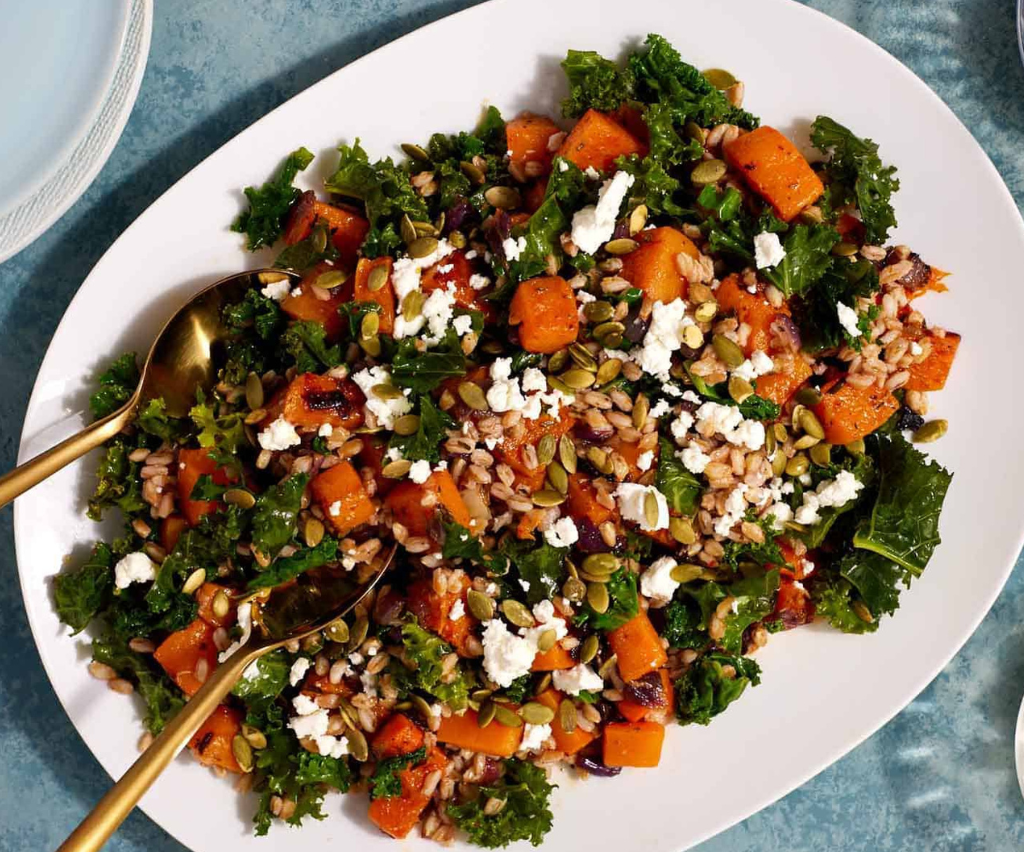 Roasted Butternut Squash and Kale Salad