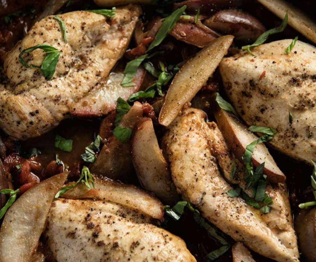 Skillet Chicken with Pears and Fresh Thyme