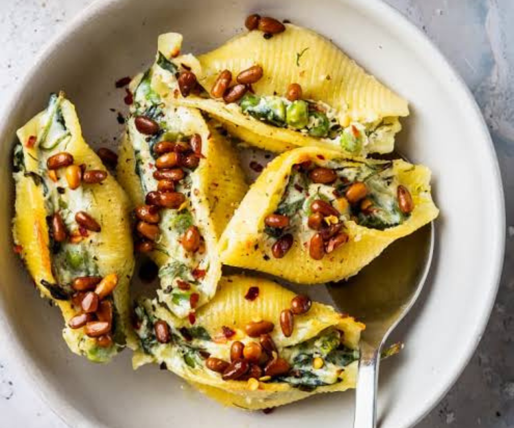 Spinach and Mushroom Stuffed Shells