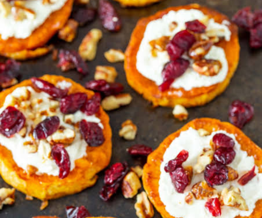 Sweet Potato and Goat Cheese Bites