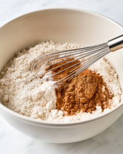 Whisk together the flour, baking powder, baking soda