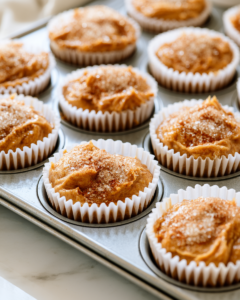 Divide the batter evenly among the prepared muffin cups