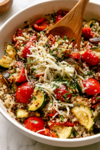 Transfer the roasted vegetables to a large bowl