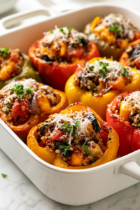 Spoon the filling into each bell pepper