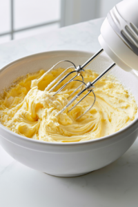 n a large mixing bowl, cream the softened butter