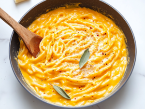 Add the drained pasta to the skillet