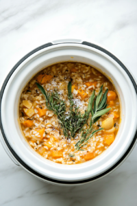 Transfer the rice mixture to the slow cooker.