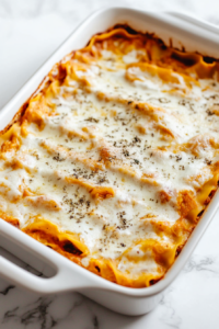 Spread a thin layer of cream sauce over the bottom