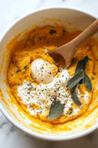 In a large bowl, stir together the pumpkin purée