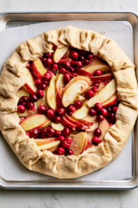 Roll the pie dough into a 12-inch circle on a lightly floured