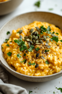Spoon the risotto into serving bowls and finish with chopped parsley,