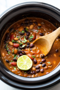 Just before serving, stir in the fresh lime juice