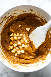 Fold the dry ingredients into the wet mixture